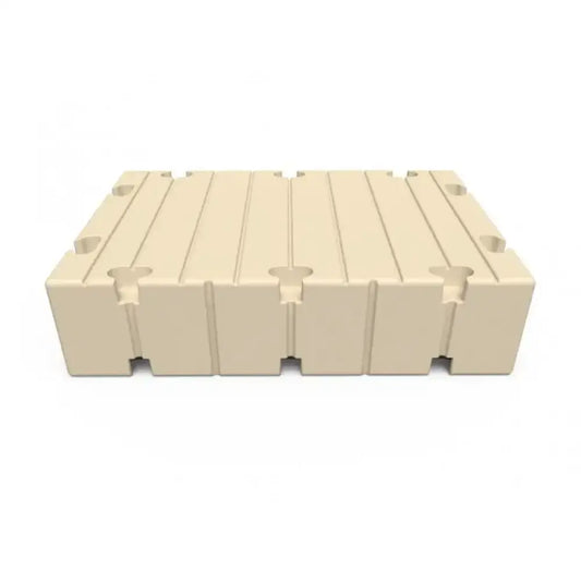 Beige modulær plastflyt med sammenkoblede seksjoner EZ Dock 1M X 1,5M BRYGGEELEMENT