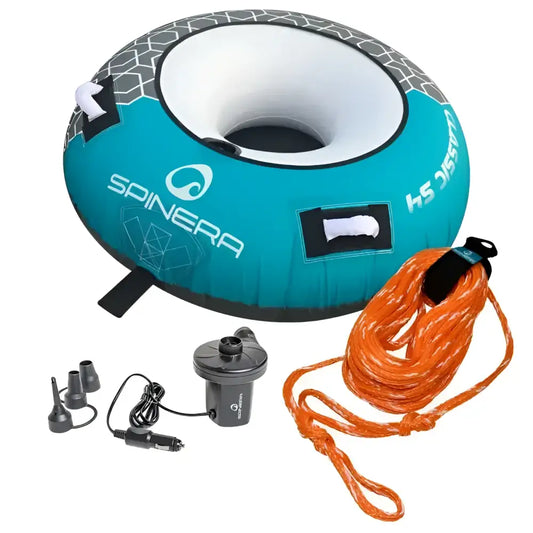 Inflatable towable tube med pumpe og tau for vannsport, Spinera Classic 54 Roundtube